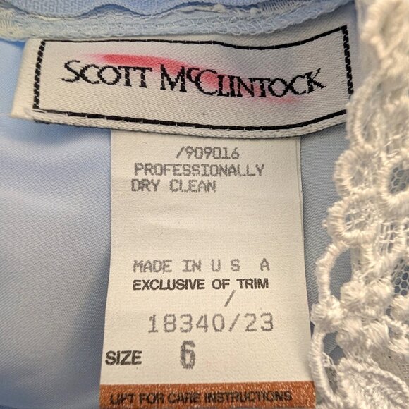 Scott McClintock Vintage NWT Size 6 Powder Blue Coquette Lace Pleat Skirt Dress - Picture 10 of 12